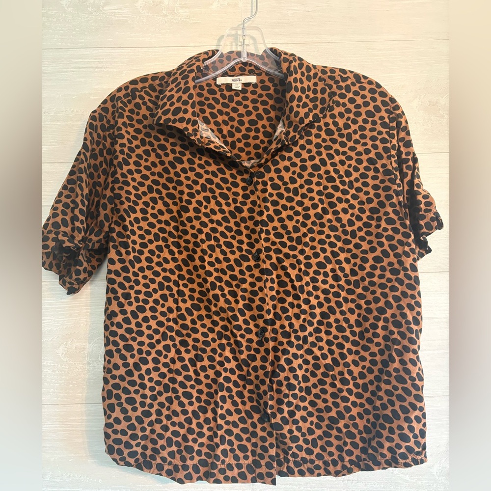 Vans Brown and Black Button Down Shirt